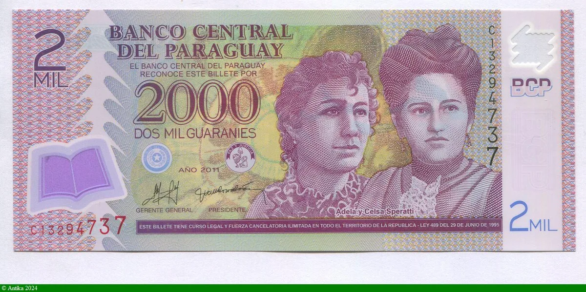 2000 Guaranies Adela & Celsa Speratti