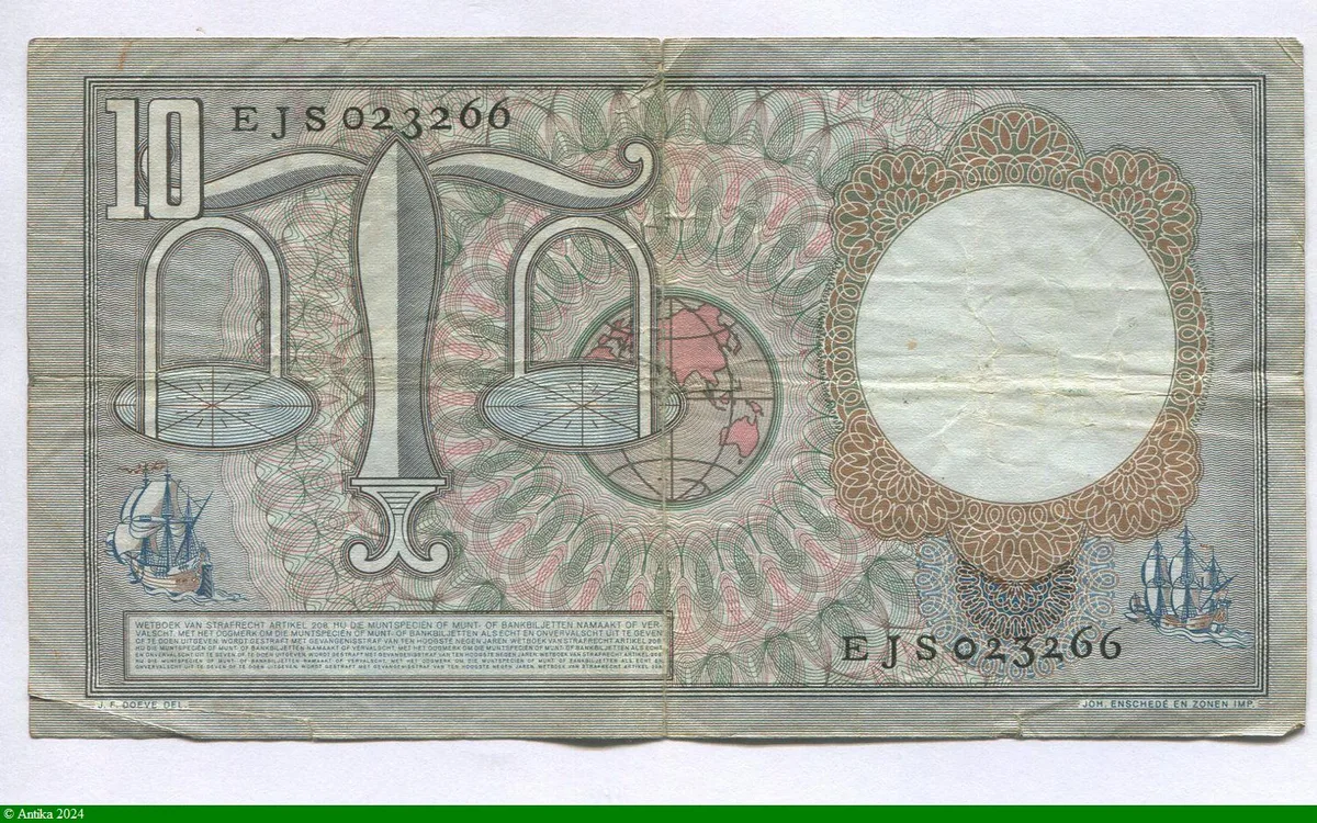 10 Gulden Hugo de Groot * *