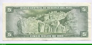 5 Soles de Oro Portrait de L'Inca Pachacutec
