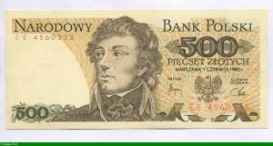 500 Zlotych Tadeusz Kościuszko. * * * * * * * * * * * *