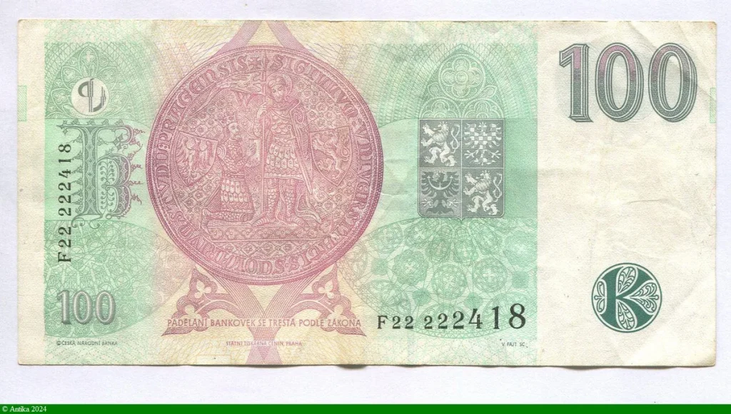100 Korun Roi Karel IV * *