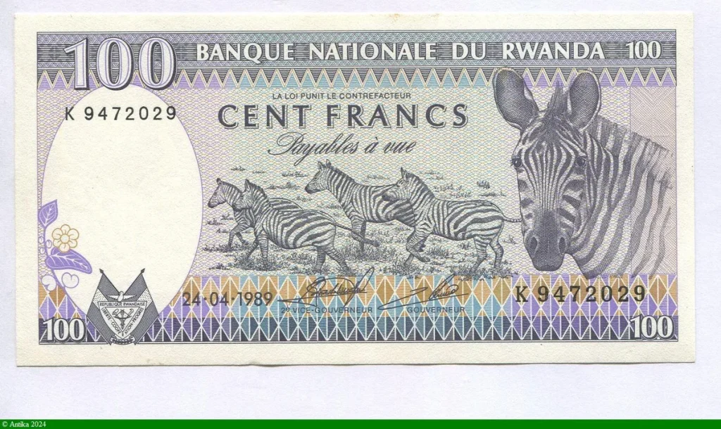 100 Francs Troupeau de Zèbres * * * * * *