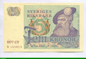 5 Kronor Roi Gustav Vasa Série CY