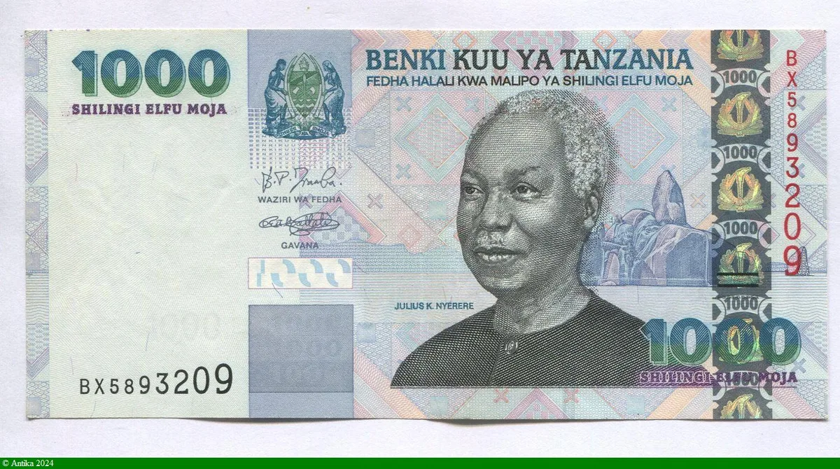 1000 Shilingi Psdt Julius K.Nyerere