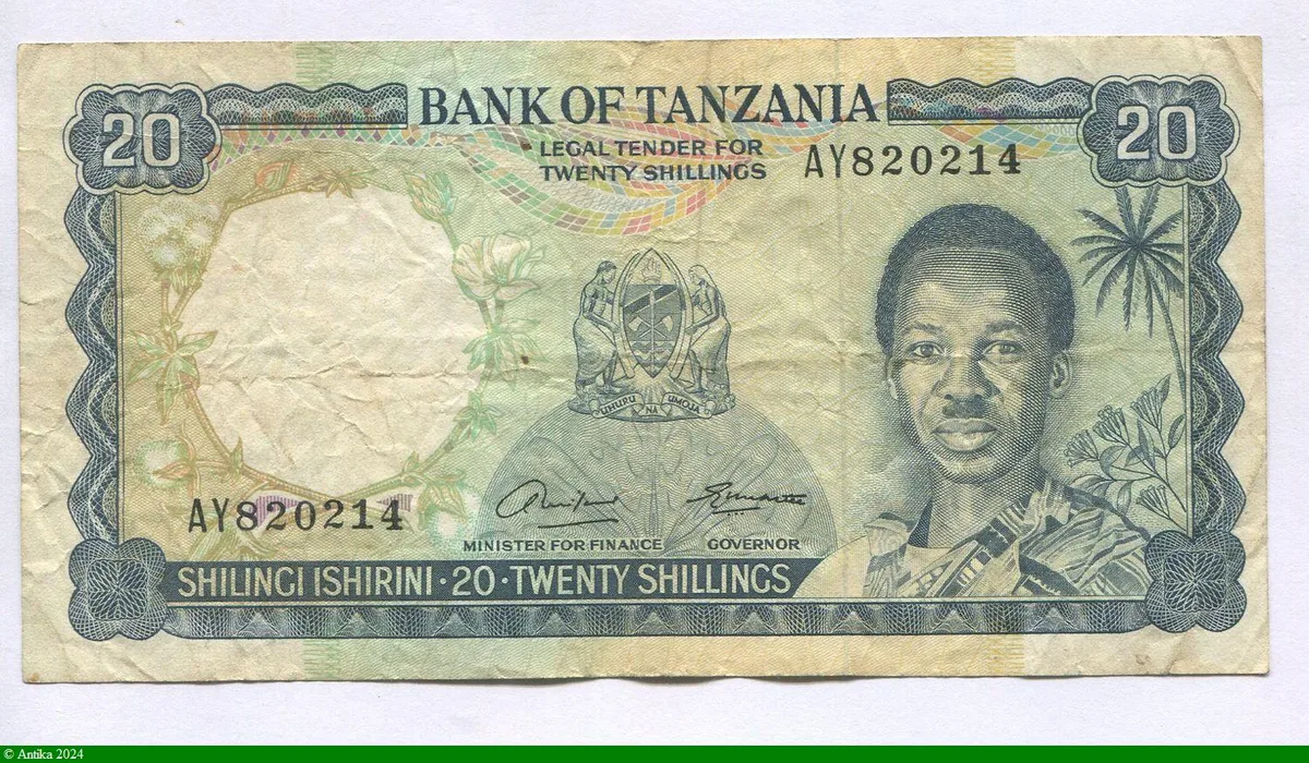20 Shillings Psdt J.Nyerere