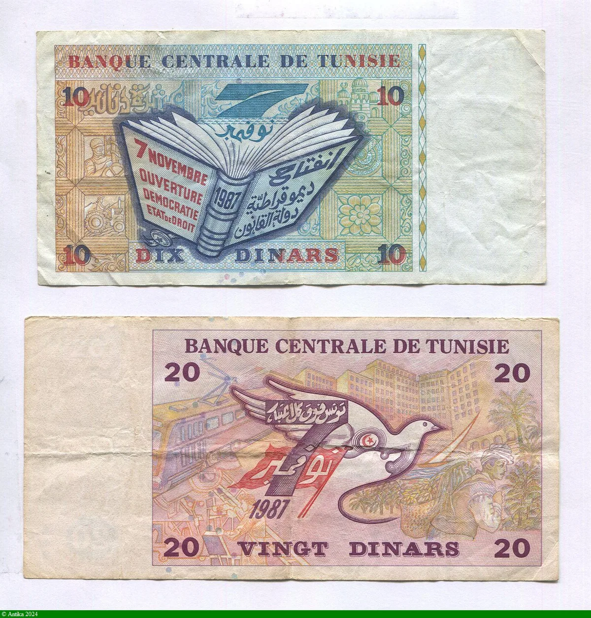 Lot de Billets 10 & 20 Dinars