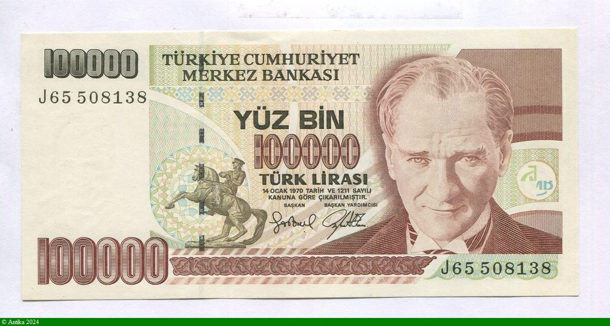 100 000 Lirasi Kamel Ataturk