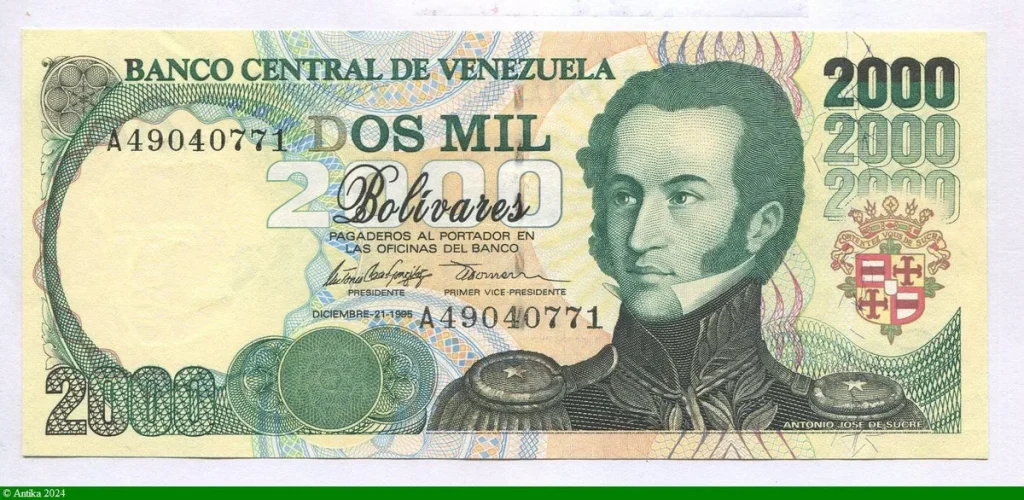 2000 Bolivares A,José de Sucre