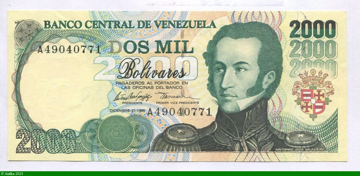 2000 Bolivares A,José de Sucre