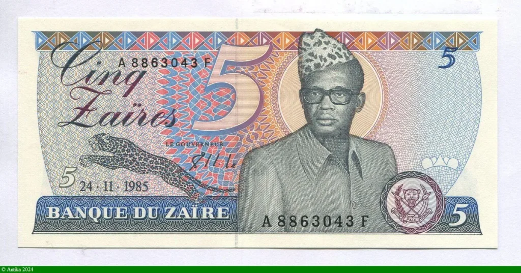 5 Zaires Mobutu & Léopard
