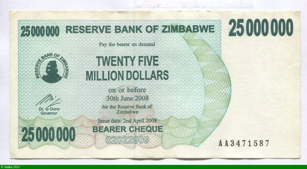 25 000 000 Dollars Bearer Chèque * * *