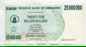 25 000 000 Dollars Bearer Chèque * * *