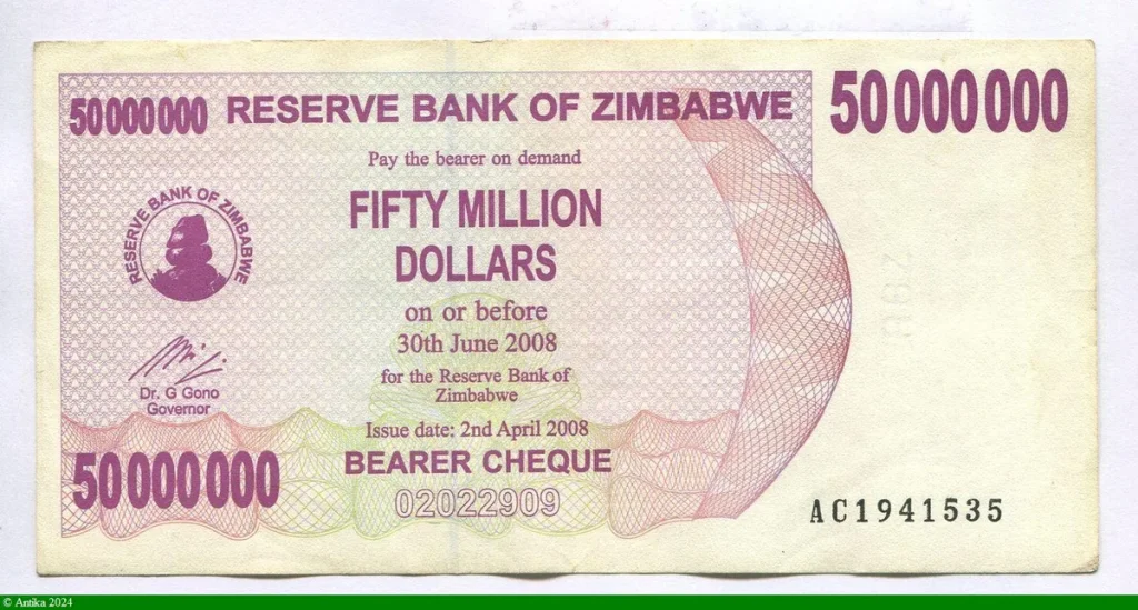 50 000 000 Dollars Bearer Chèque * * *