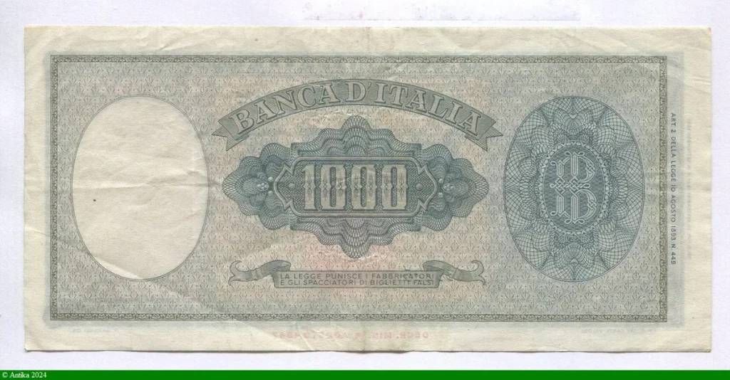 10 000 Lire Tête d'"Italia"