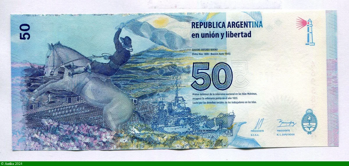 50 Pesos îles Malouines & Cavalier * * * * * Superbe Billet PROMO