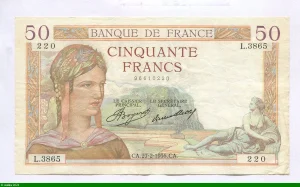 50 FRANCS CERES - Type 1933
