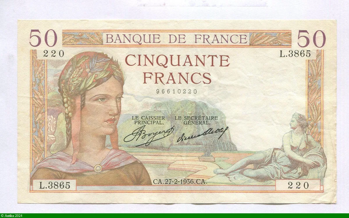 50 FRANCS CERES - Type 1933