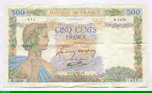 500 FRANCS LA PAIX - Type 1939