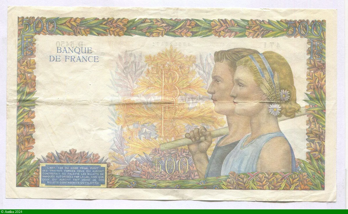 500 FRANCS LA PAIX - Type 1939