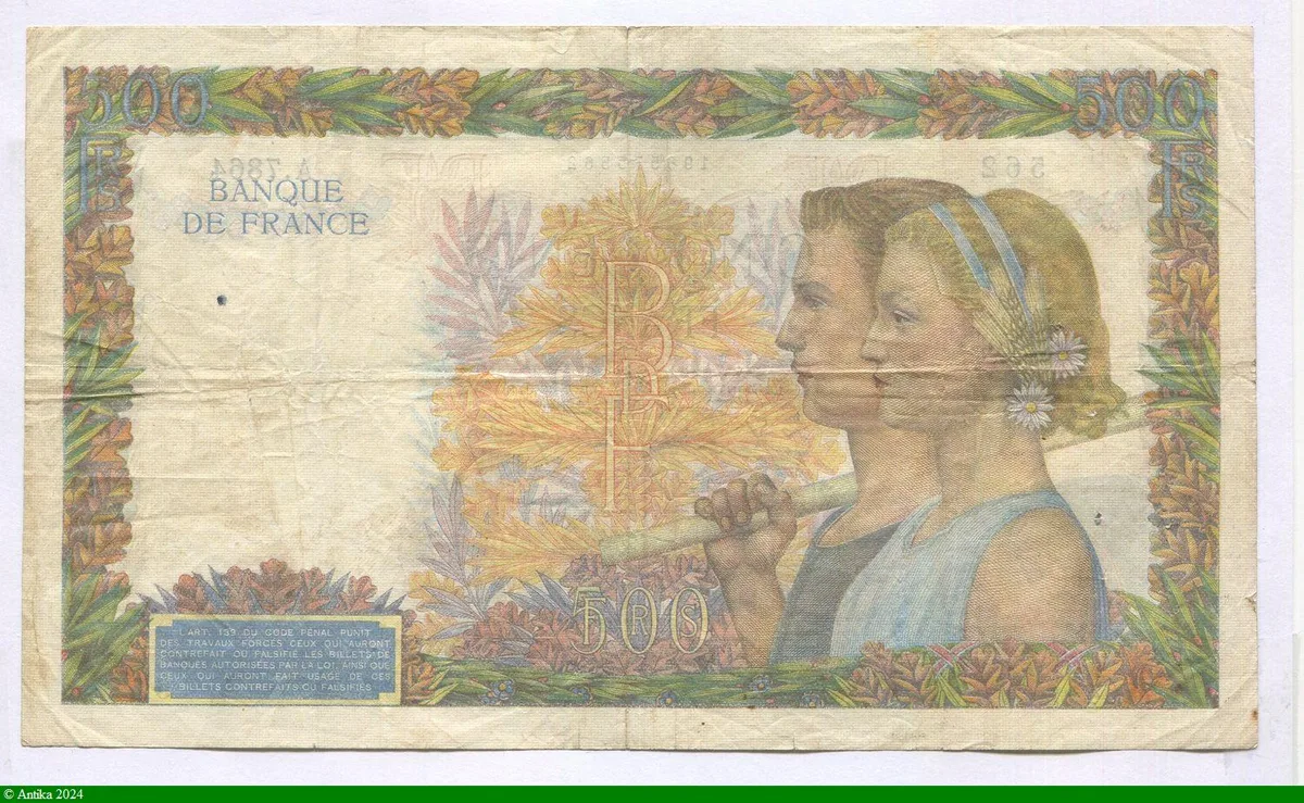 500 FRANCS LA PAIX - Type 1939