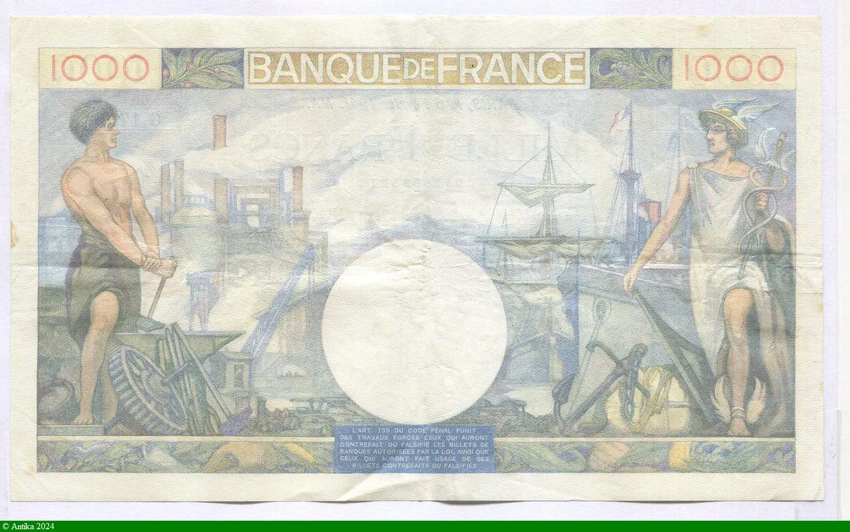 1000 FRANCS COMMERCE & INDUSTRIE - Type 1940