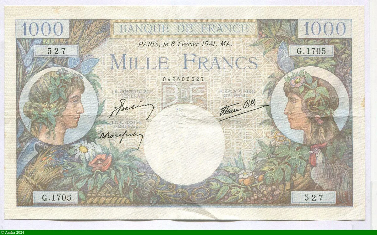 1000 FRANCS COMMERCE & INDUSTRIE - Type 1940