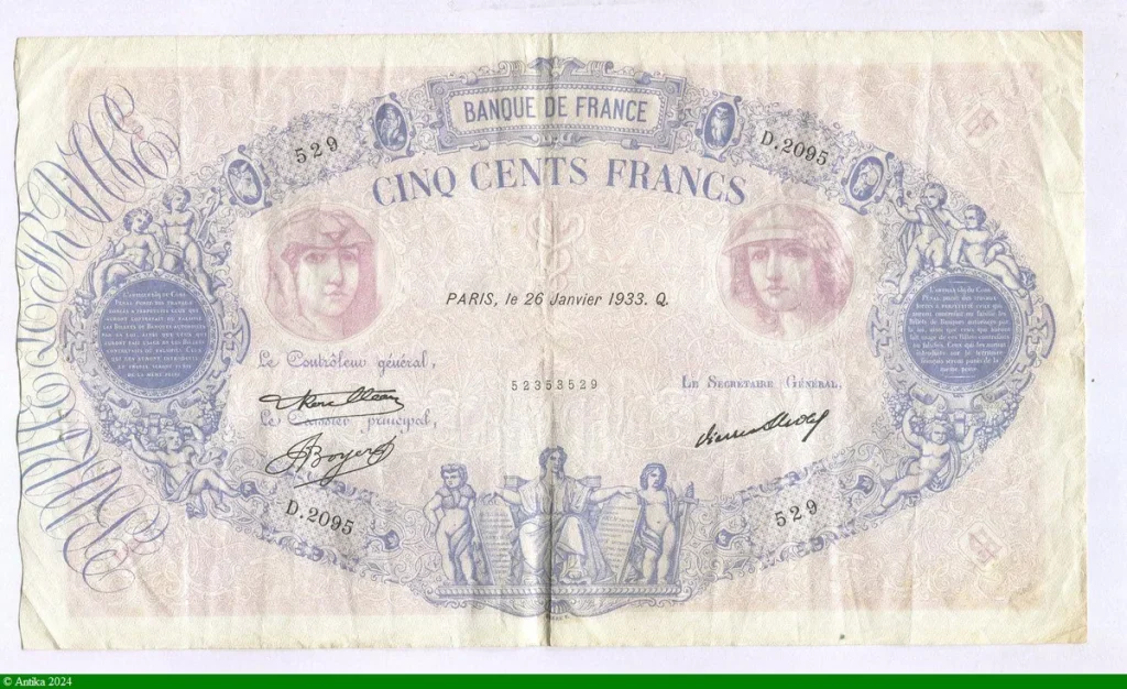 500 FRANCS BLEU & ROSE - Type 1888