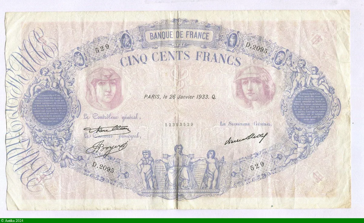 500 FRANCS BLEU & ROSE - Type 1888