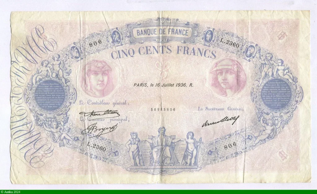 500 FRANCS BLEU & ROSE - Type 1888