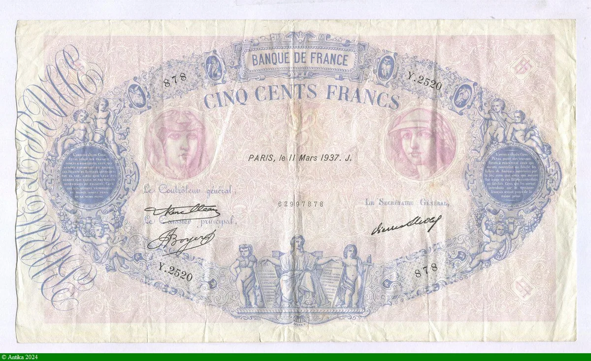 500 FRANCS BLEU & ROSE - Type 1888