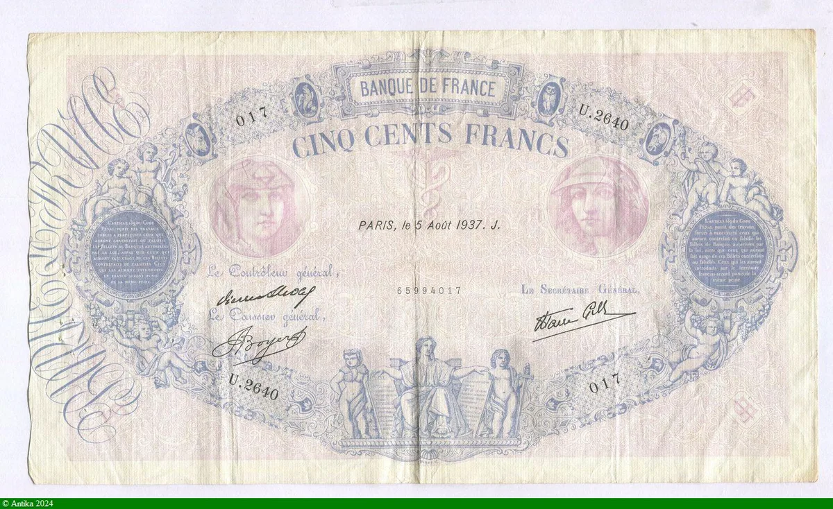 500 FRANCS BLEU & ROSE -Type 1888 modifié