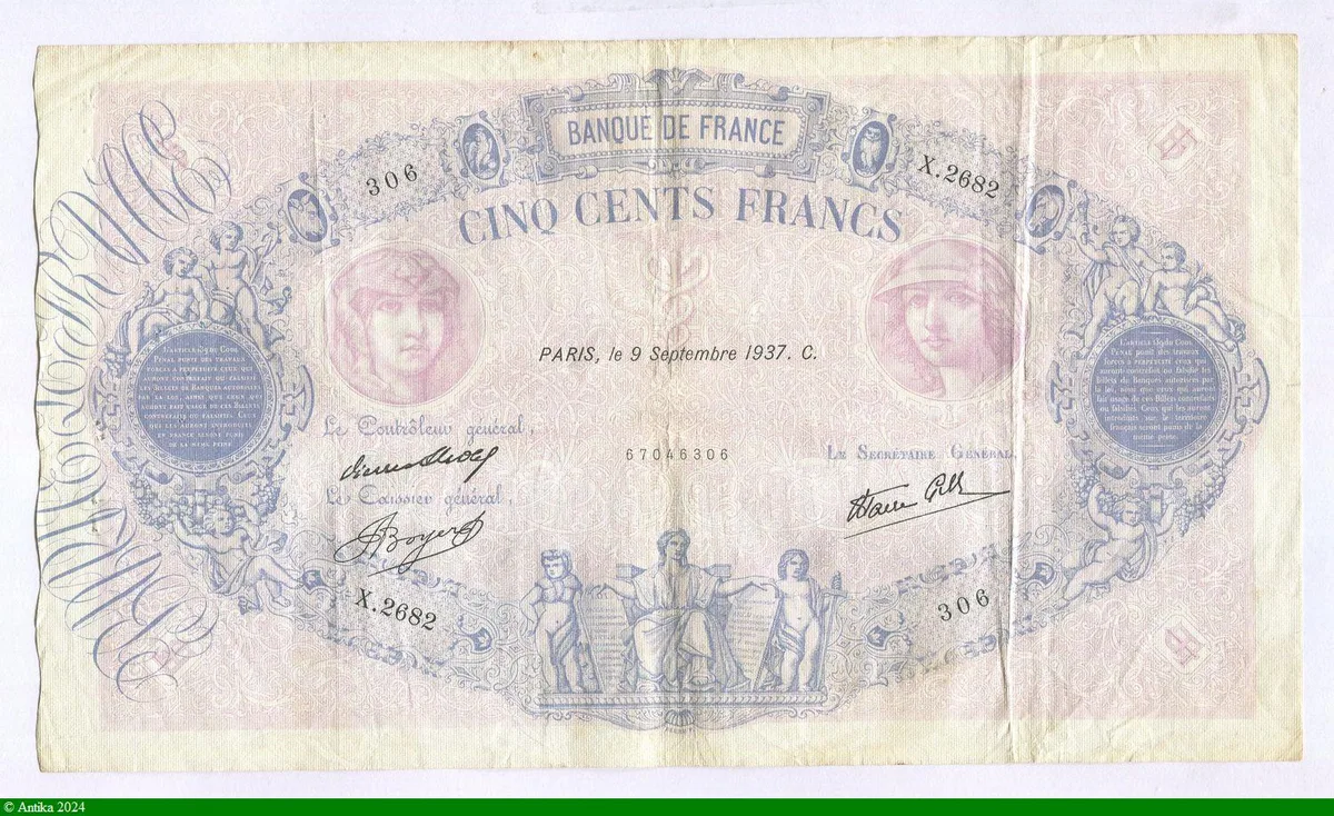 500 FRANCS BLEU & ROSE -Type 1888 modifié