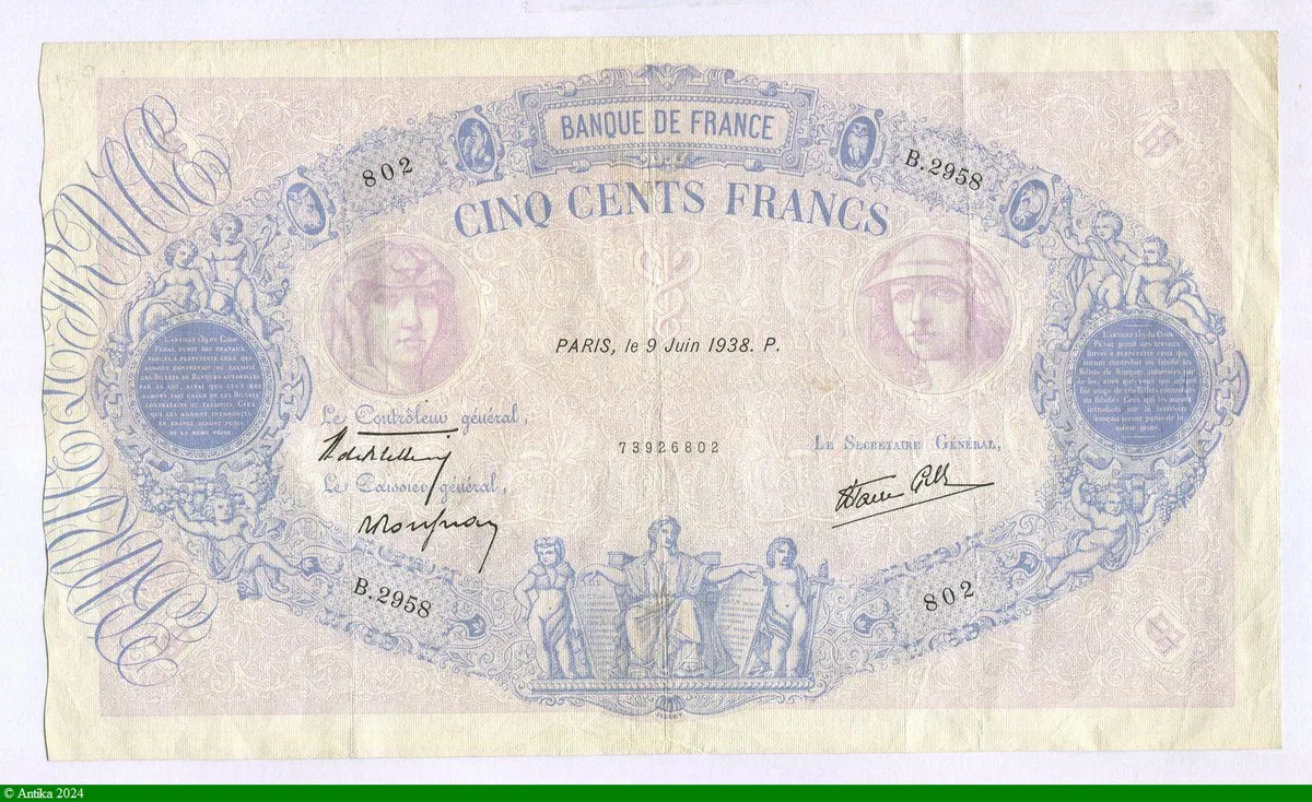 500 FRANCS BLEU & ROSE -Type 1888 modifié