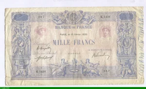 1000 FRANCS BLEU & ROSE - Type 1889