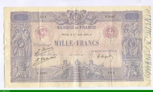 1000 FRANCS BLEU & ROSE - Type 1889