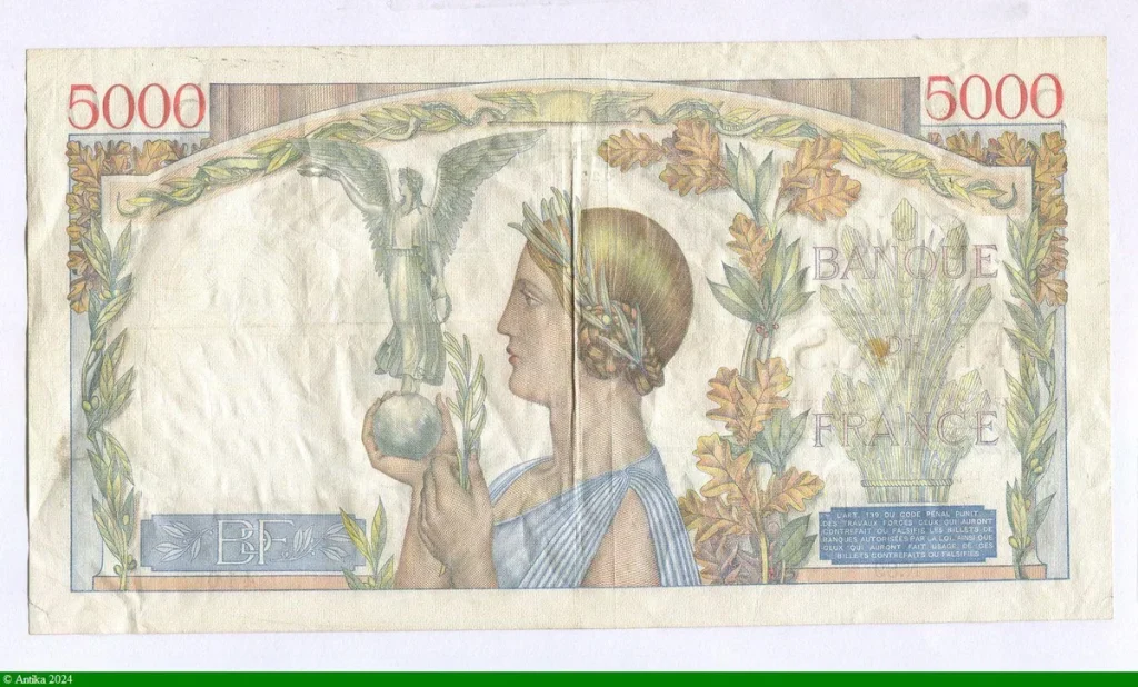 5000 FRANCS VICTOIRE - Type 1934 Impression à plat