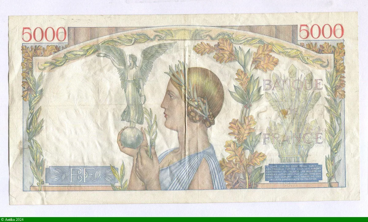 5000 FRANCS VICTOIRE - Type 1934 Impression à plat