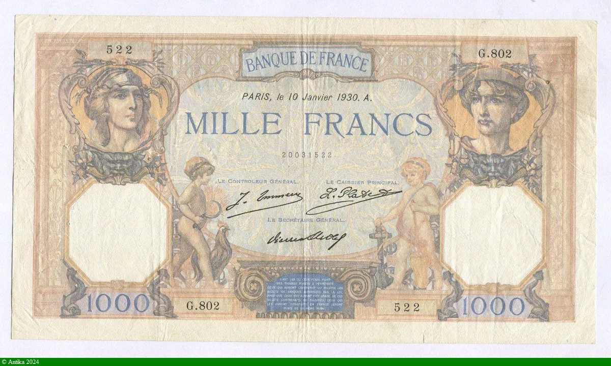 1000 FRANCS CERES & MERCURE - Type 1927