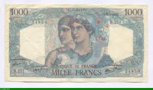 1000 FRANCS MINERVE & HERCULE - Type 1945