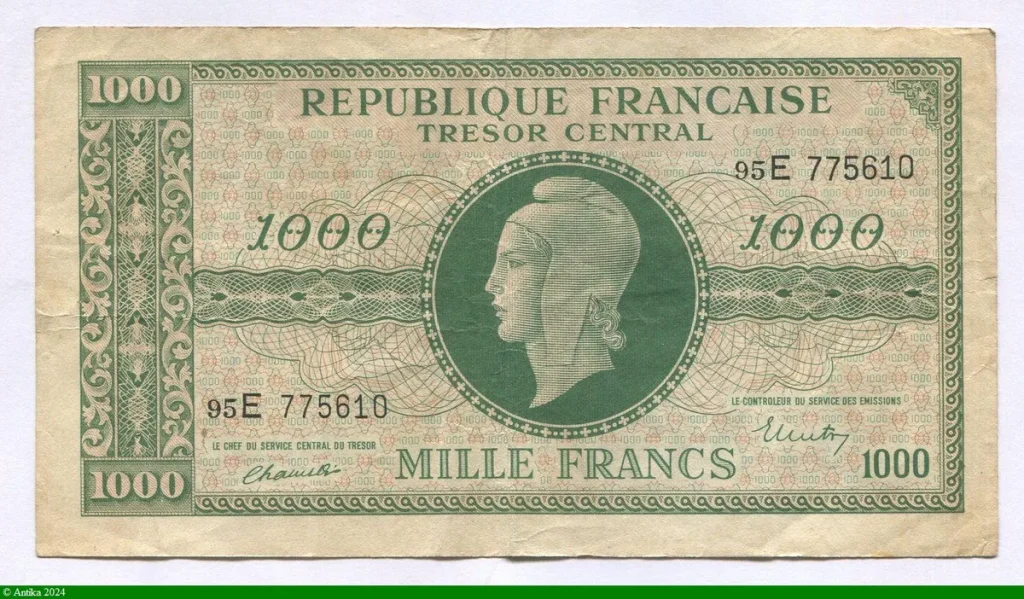 1000 FRANCS (Marianne)chiffres maigres