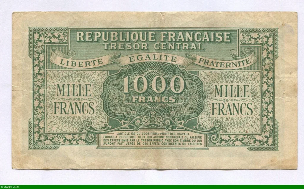 1000 FRANCS (Marianne)chiffres maigres