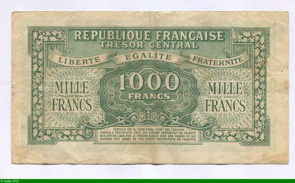 1000 FRANCS (Marianne)chiffres maigres