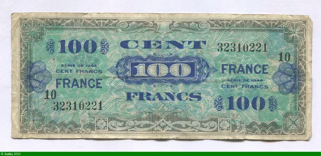100 FRANCS Verso "France"