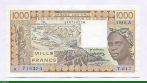 1000 Francs Mines de Phosphate * * N°716236-716223 A:Côte d'Ivoire T.017