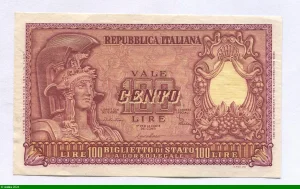 100 Lire Personnification de l'Italie * *