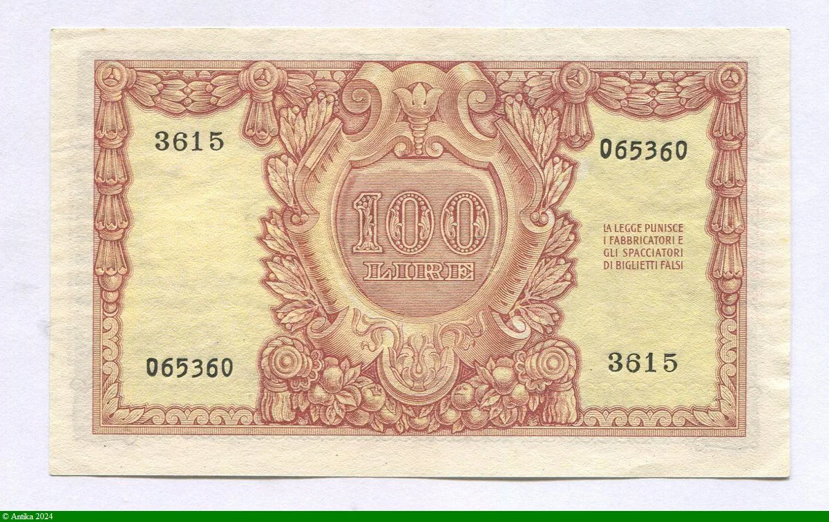 100 Lire Personnification de l'Italie * *