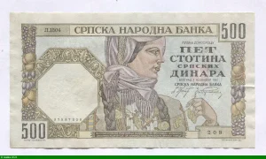 500 Dinara Femme portant Costume traditionnel * *