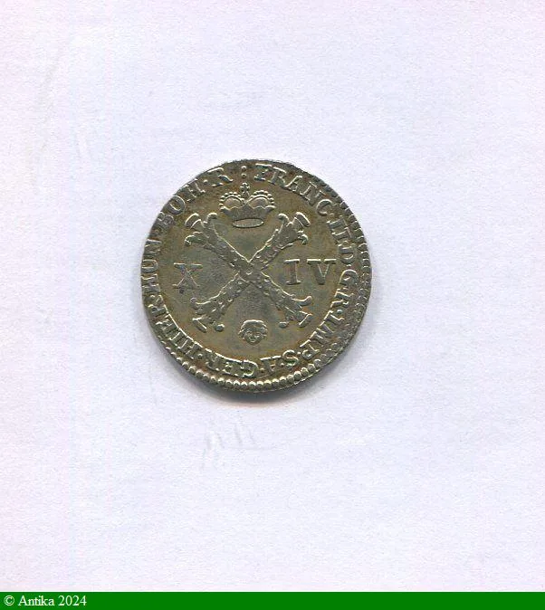 14 LIARDS Argt au nom de François II Bruxelles (Belg Pays-Bas Autichiens)