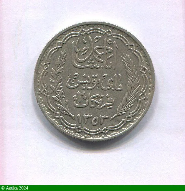 20 FRANCS Argt PROTECTORAT AH1353 Paris