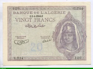 20 FRANCS Femme Voilée Petit Format